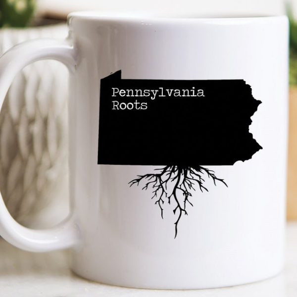 Pennsylvania Roots Kahve Kupa, ABD Amerika Eyalet Haritası PA Hediyesi