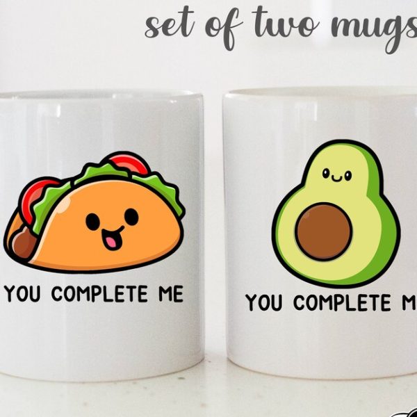 Avocado Match Kupa bardak, İngilizce Kupa Avokado severler için 2 adet kahve kupa seti