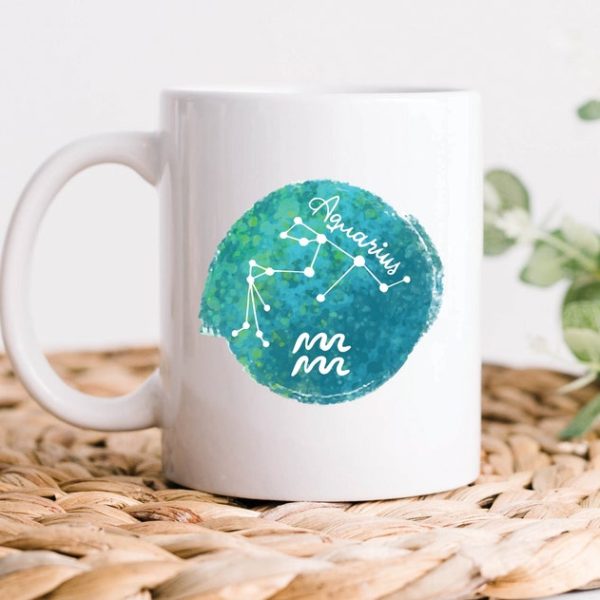Kova Burcu Takımyıldızı Kahve Kupa, İngilizce kupa bardak Burç ve Astroloji Hediyesi