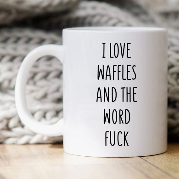 Waffle'ı Seviyorum Kupa, Waffle Kupa, Sevgiliye Hediye, ingilizce kupa bardak