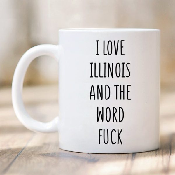 Illinois'i Seviyorum Kelime Kupa - Illinois Kupa - Illinois Hediyesi - Fun-ingilizce kupa bardağı