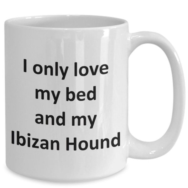 Komik İbizan Hound kupa - Love My Bed ve Ibizan Hound Dog Kahve Fincanı - İngilizce Kahve Kupa
