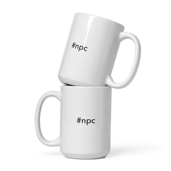 Etiket Hashtag npc - #npc - Beyaz parlak kupa - İngilizce Kahve Kupa