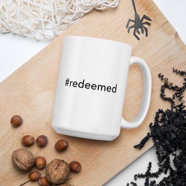 Etiket Hashtag kullanıldı - #redeemed - Beyaz parlak kupa - İngilizce Kahve Kupa